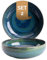 palmer Miami Schüssel - 2er-Set aus Steinzeug - Ø 16 cm, 500 ml - Spülmaschinen-, Ofen- & Mikrowellenfest, Design Bowl-Schüssel, Müslischale, Salatschale