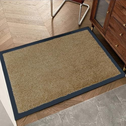 Rugs Inn Twist Rubber Doormat– Outdoor & Indoor Heavy Duty Non-Slip Door Mat for Kitchen Garden, Inside & Outside Floor Mats, Waterproof and Dirt Trapper Entrance Mats (Beige, 40x60 cm)