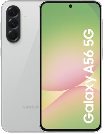 Samsung Galaxy A56 5G Smartphone, Awesome Intelligence, 8GB RAM, 256GB Memory Storage, 50MP Camera, Awesome Lightgrey, 3 Year Manufacturer Extended Warranty (UK Version)