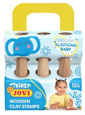 Jovi - My First, 3 Holzstempel, verschiedene Designs | Modellierwerkzeuge für Kinder ab 12 Monaten
