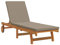 vidaXL Verstellbare Outdoor Sonnenliege Mit Wetterfestem Kissen Massivholz Akazienrahmen Multi-Positions-Rückenlehne Portables Design Räder Ideal Für Garten Und Balkon Entspannungsmöbel