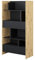 MEBLINI Wohnzimmerschrank für Schrankbett Bed Concept - Hochschrank mit Regalen, Fächern und Schubladen - BC-28 - Artisan Eiche/Schwarz