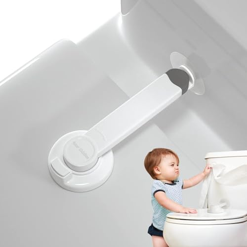 4our Kiddies Toilet Lock, Baby Proof Seat Lid Lock for Standard Toilets | Easy Install Toilet Lid Lock with Extra Pallet. Fits Most Standard Toilets. Helps Prevent Child Access
