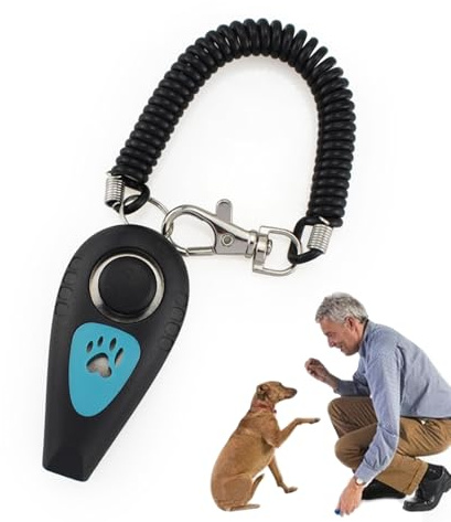 Tewzafiya Trainingsclicker für Welpen, 2-in-1 Clicker für Vögel und Pfeife, Hundepfeife, leises Anrufgerät mit Handgelenkschlaufe für und Vögel