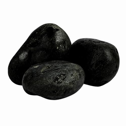FORTUNATO Ciottoli Nero Ebano Pietre Naturali Decorativi Giardini Aiuole Vasi Protegge Decora Vialetti Confezionata in Sacchi da Kg (25, 40/60 mm)