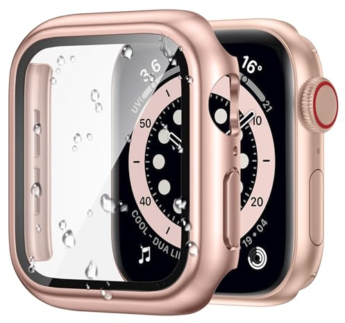 Neitra pour Apple Watch SE Series 654 44mm Coque de D'écran Étanche | Anti-Rayures Protection Écran en Verre Trempé, Coque de Protection Intégrale, Boîtiers de Coque pour iWatch 44mm