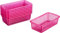Kigima Aufbewahrungskorb 20x10x5,5cm 0,7L 8er Set – Allzweckkorb aus robustem Plastik (BPA-frei) – Aufbewahrungsbox für Küche & Bad – Haushaltskorb zur Aufbewahrung – Korb für Aufbewahrung – Pink