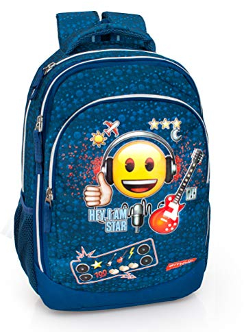 Ergonomischer Schulrucksack Emoji Rucksack Sporttasche (Rock Star)