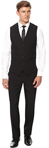Events Men Black Waiting Trousers Bottoms Long Pants Formal Polyester Size 28