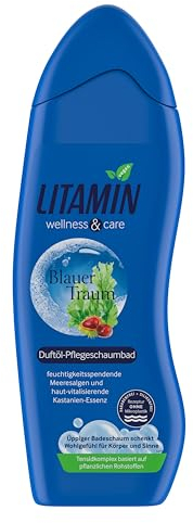 LITAMIN Blauer Traum Duft-Pflegeschaumbad 750ml - mit Meeresalgen & Kastanien-Essenz reinigt sanft und enthält keine Mikroplastikpartikel, ist paraben- und silikonfrei