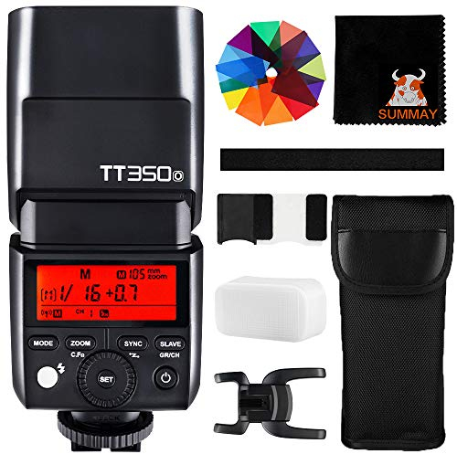 GODOX TT350O Kamerablitz Speedlite HSS 1/8000s GN36 TTL Blitz blitzgeräte für Panasonic Lumix Olympus DSLR Kameras mit Standard Blitzschuh
