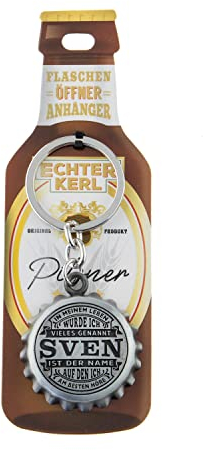 History & Heraldry Echter Kerl Sven Flaschenöffner und Schlüsselanhänger - personalisiert, individuell mit Name und Spruch