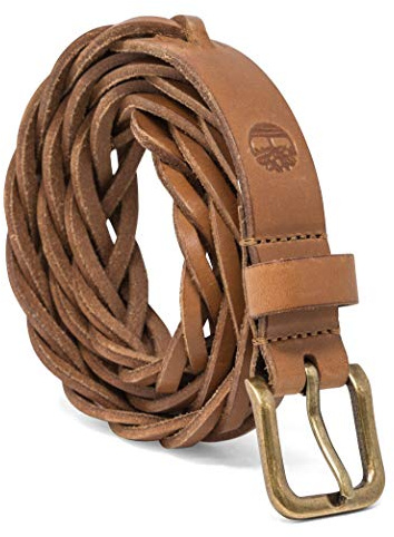 Timberland Women's Casual Leather Belt for Jeans, Tan (Braided), Small (30-36)