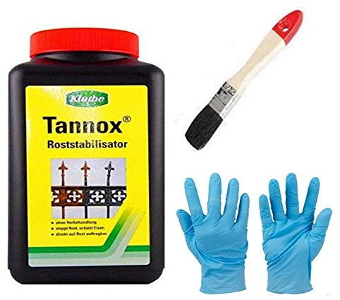 Kluthe Tannox Rostentferner, Rostkonverter, Rostumwandler - Der perfekte Roststabilisator inkl. Pinsel von E-Com24 (500 ml)