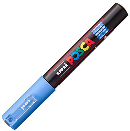 uni-ball Marqueur Uni Posca 186747 - Pointe ogive extra fine - 0,7 mm - Bleu ciel, bleu