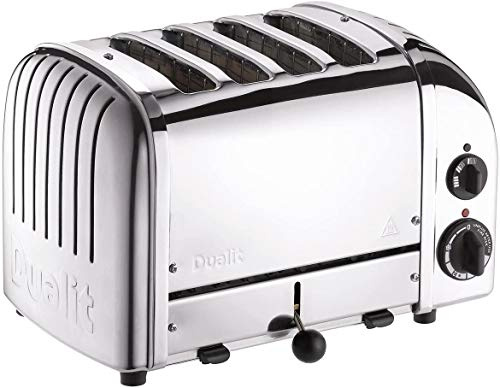 Dualit Classic 4 Slot Toaster with Sandwich Cage, Polished Stainless Steel 40590,D4BHMAGB