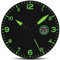 Fishtec Reloj de Pared Diseño Moderno - Reloj de Pared Silencioso sin Tic TAC - con Temperatura Digital - Adecuado para la Cocina, la Oficina, el Salón o el Dormitorio - 25 cm - Negro y Verde