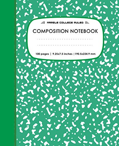 Marble College Ruled Composition Notebook: Green Marble Composition Book 100 Sheet | 9.25 x 7.5 inches | marbled notebooks for kids & Girls & Boys & ... Marble Composition Book 100 Sheet, Band 3)