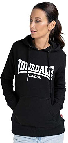 Lonsdale Femme Flookburgh Sweatshirt capuche, Noir, XS EU