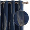 Deconovo Lot de 2 Rideaux Doré Motif Ligne Occultant Thermique Anti Froid, 117x138 CM, Rideau à Oeillets Désign Moderne Chambre Maison Salon, Bleu Marine