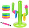 GiantGo Lot de 10 anneaux gonflables en forme de cactus - 1 pompe à air - Jeu de lancer - Pour fête d'été, piscine