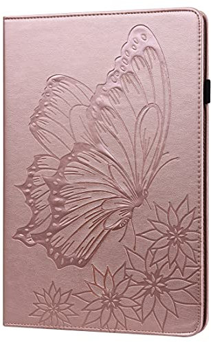 XFDSFDL® Étui pour Huawei MediaPad T5 (10,1 Pouces) PU Cuir Housse Flip Coque Papillon Rétro Motif avec Built Stand Protection Cas Or Rose