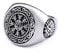 YABEME Nordische Herren Wikinger Kompass Vegvisir Edelstahlring, Handgefertigter Keltischer Knoten Odin Symbol Valknut Totem Gothic Ring, Unisex Mode Punk Schmuck,Silber,9