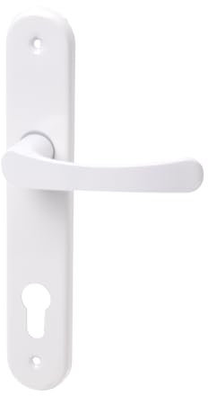Aqbau® Set de poignées de porte avec plaque longue - Blanc - Poignée de porte - Poignée de porte - Poignée de porte - Ferrure de porte (PZ)