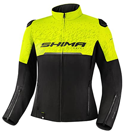 SHIMA DRIFT LADY Blouson Moto Femme - Veste Moto D'été Légère et Respirante en Maille, Protections du dos, des épaules et des coudes, réglage de la largeur (Fluo, L)