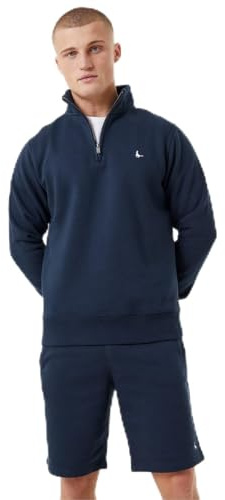 Jack Wills Mens Quarter Zip Sweatshirt Sweater T Shirt Top Jumper Pullover Long Navy M