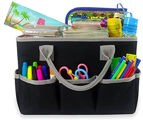 Craft Supplies Tote Bag Storage Caddy Organizer For Artist Kindergarten School Teacher Stationery Art Supplies Carrying Case For Drawing Book Notebook Paint Brushes