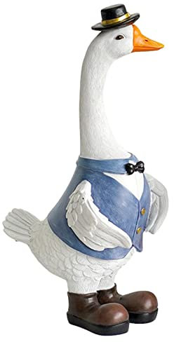 Facynde Gänse-Statue | Paar Gänse Skulptur Dekoration | Süße Gänse Art Decor Gänse Figur Ornament für Hof Haus Garten Terrasse und Büro (1 Stück)