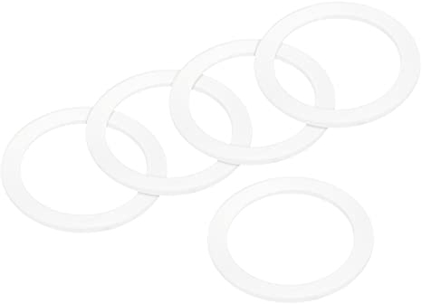 sourcing map Gasket Seal Coffee Maker White Silicone Ring Replacement 38x50x2.2mm for 1-Cup Aluminium Coffee Pot, Pack of 5