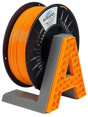 AURAPOL Filament 1.75 PETG mit +/- 0,02 mm Genauigkeit (1kg, RAL2007, Helles Orange) - 3D Drucker Filament aus PETG - Druckmaterialien kompatibel mit FDM(FFF) Druckern