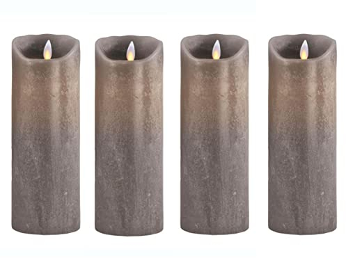 sompex LED Kerzen mit Timerfunktion und flackernder Flamme, taupe ⌀ 8cm, Höhe 23cm, Adventskranz 4er Sets, Weihnachtsdeko, LED Deko (4er Set)