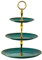 3-stöckiger Cupcake-Halter, Wagoodter Dessert-Cupcake-Ständer, Kunststoffständer für Cupcakes, Früchte, Pralinen und mehr(Grün)