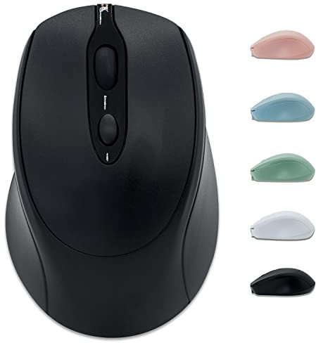 Dolrso Mouse Bluetooth, mouse wireless ricaricabile per laptop/iPad/MacBook Pro/Air, mouse silenzioso portatile sottile per Surface Pro/PC/Lenovo/tablet Samsung (nero)