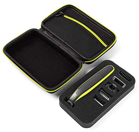 Tonysa Elektrische Rasierer-Aufbewahrung Tasche für One Blade QP2520/90, QP2520/70, Nylon-TPU-Hard-Case-Haars Rasier Werkzeug Organizer Reise-Aufbewahrung Schutz Tasche (Schwarz Grün)
