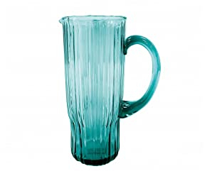 CARAFFA PLISSE' TURCHESE VETRO 51073