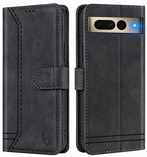 GoodcAcy Handyhülle für Google Pixel 7 Pro Hülle Handyhülle Leder Klappbar Schutzhülle Tasche Wallet Brieftasche Cover Flip Case für Google Pixel 7 Pro Klapphülle Schwarz