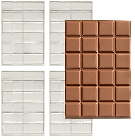 Plain Chocolate Bar Moulds - Large Dubai Chocolate bar - 300g - Sheets of 1, 4 & 8 (4 Moulds)