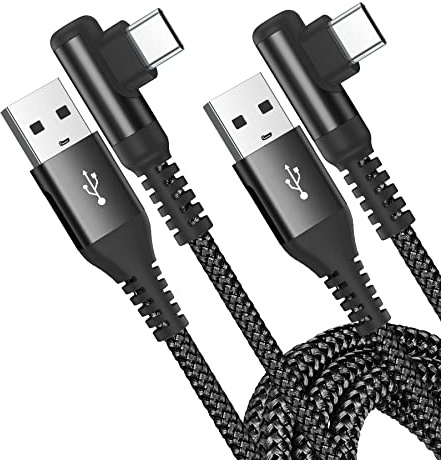 USB C Kabel 3.1A [2Stück 1M] Schnellladung,90 Grad Winkel Ladekabel USB C Nylon Type C kabel für i Phone 17 16 15 Pro Max,Samsung S22 S21 S20 S10 S26 S25 S24 S23 Ultra/FE,Note 20,A71 A52,Xiaomi,Pixel
