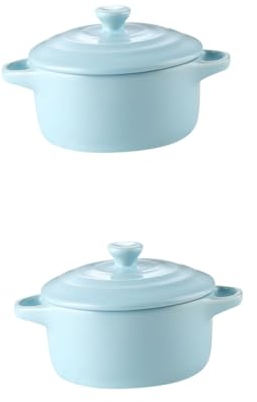 MAGICLULU 2 Stk Kochtopf Aus Keramik Dampfende Tasse Doppelohr Suppenschüssel Auflauf Französische Zwiebelsuppe Topf Schüssel Mit Henkeln Veganes Müsli Ramen-schüssel Verbrühungsschutz