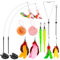Gvoo Cat Toys, 2 Pack Cats Toy Interactive for Indoor Cats Adult Kitten Toys, with Sticky Super Suction Cup | Detachable 10 Pcs Cat Feather Toy | 2 Wand | Hanging Door Kitten Toys