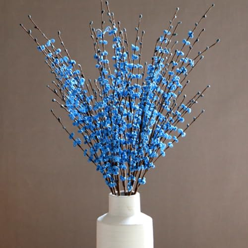 OUKEYI OUKEYI-100882 - Ramo de flores artificiales de jazmín de 29.5 pulgadas de largo, ramas secas para bodas, hogar, fiestas, oficina, fiesta, bricolaje, decoración (azul cielo), 8 unidades