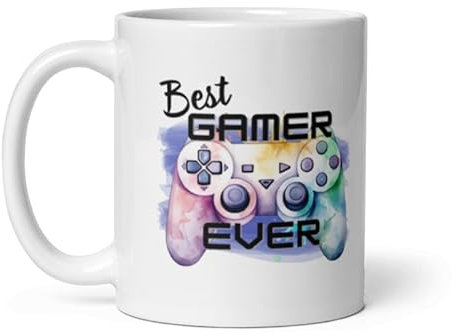 Best Gamer Ever - Boys Men Gamer Gaming Gifts Present Idea Teenager Teen Nerdy Video Game Controller Gadget Birthday Christmas Ceramic Tea Coffee Cup