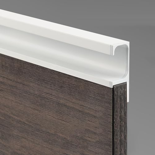 SANJIAOJIA Tiradores de Armario Ocultos,Tiradores de Cocina Tipo G,Tirador de Muebles,Manijas de Puerta de Cajón Tiradores de Perfil de Aluminio Hardware,Personalizado,1 Pieza (Length:400mm)