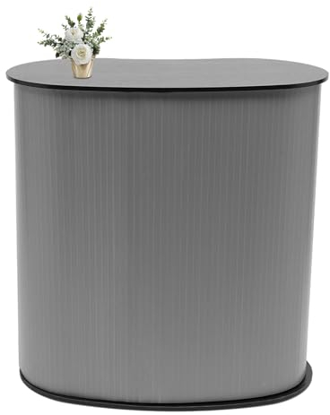 WINPANG Banco pieghevole, 40 x 90 x 90 cm, bancone di ricevimento, bancone del negozio, in legno e plastica, portata 110 kg, rimovibile, colore: nero, HG-MLCYT-3405