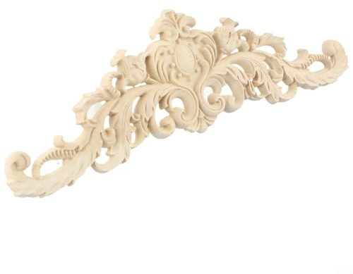 Cloudpower Wooden Applique Moulding for DIY Decor Furniture Unpainted Mouldings Classical European Decals Elegant Carved Mouldings for Home Decoration