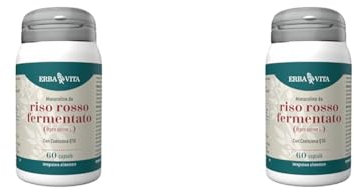 ERBA VITA Integratore Alimentare di Riso rosso fermentato - 60 Capsule - Favorisce normali livelli di colesterolo nel sangue (Confezione da 2)